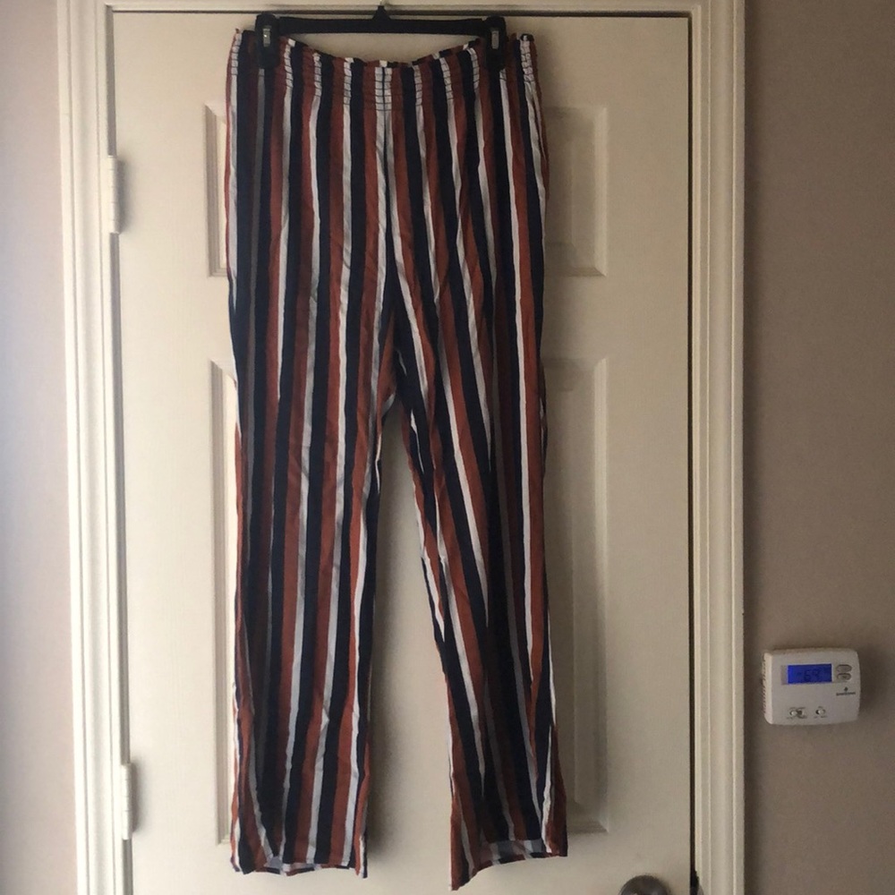 Tricolor pinstripe pants